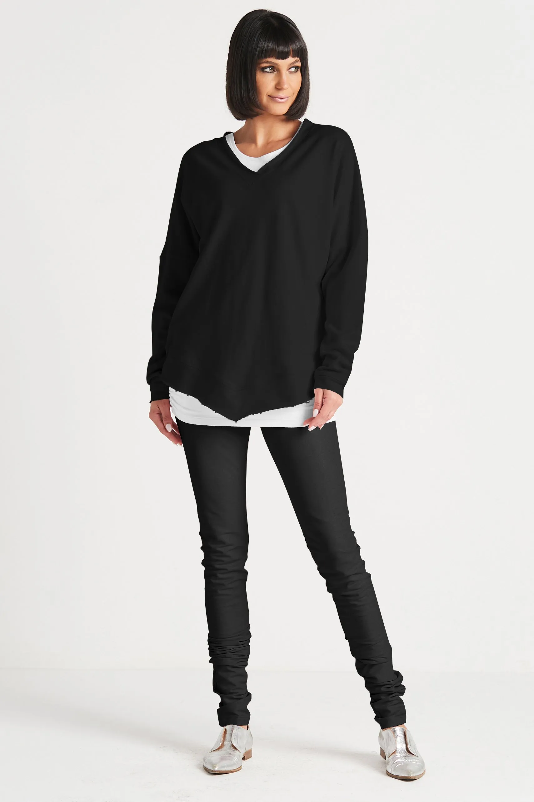 French Terry Double V Top