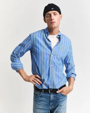 Gant Mens Poplin stripe shirt - Greece blue