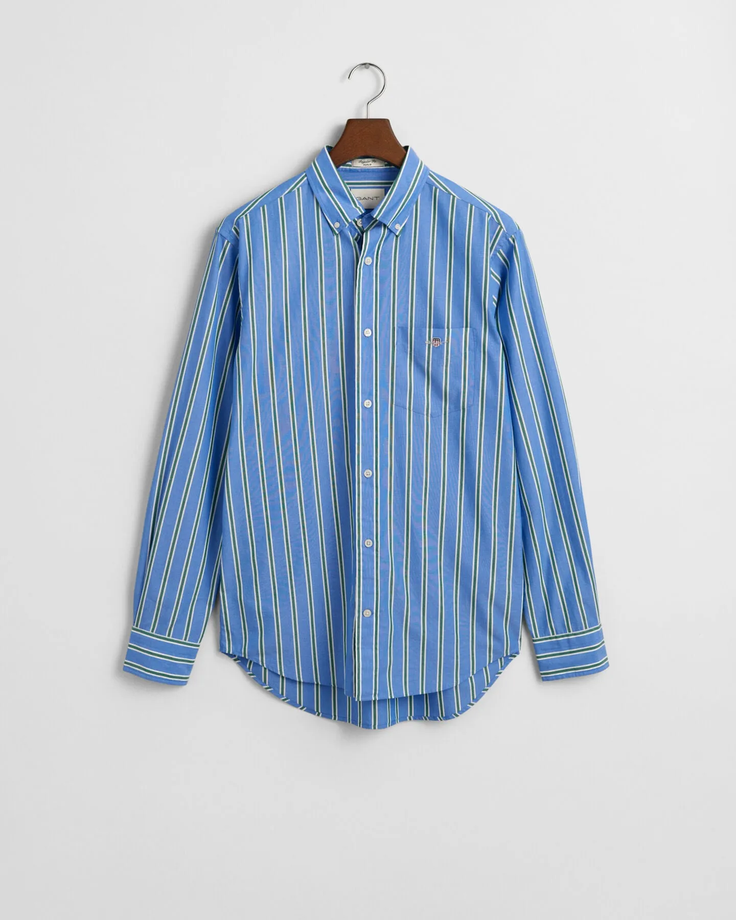 Gant Mens Poplin stripe shirt - Greece blue