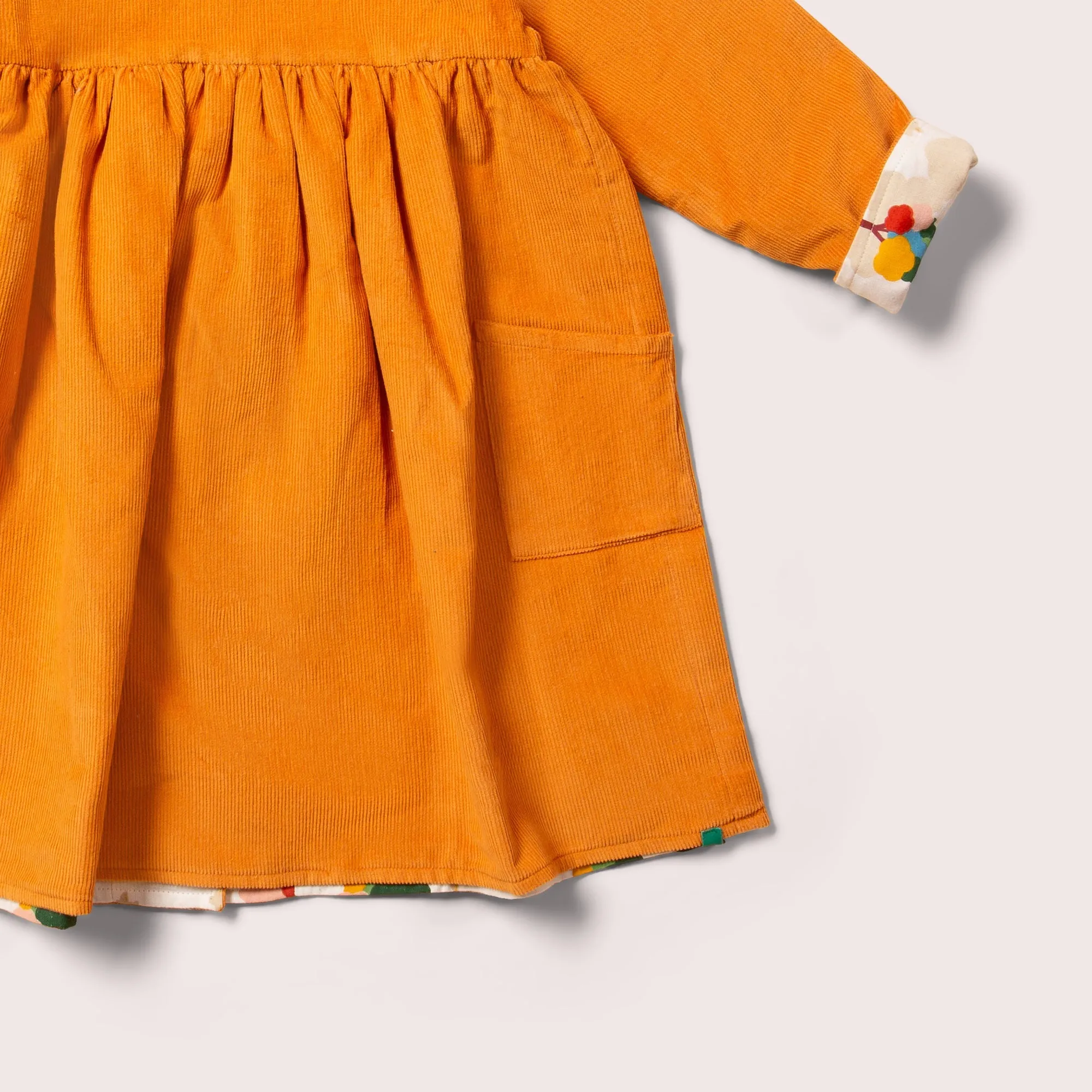 Golden Ochre Reversible Corduroy Pocket Dress