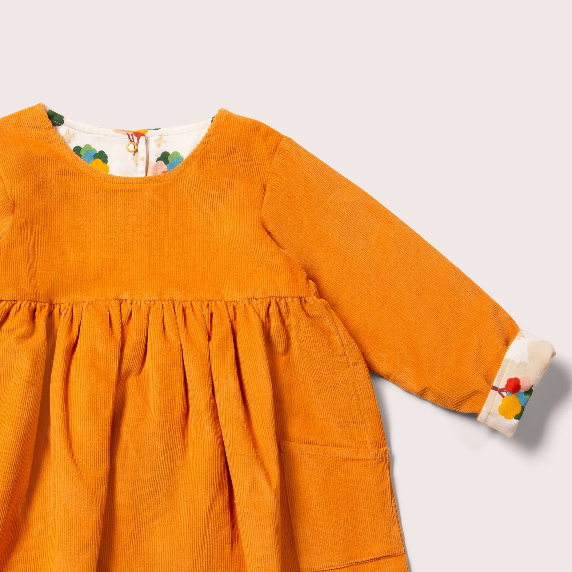 Golden Ochre Reversible Corduroy Pocket Dress