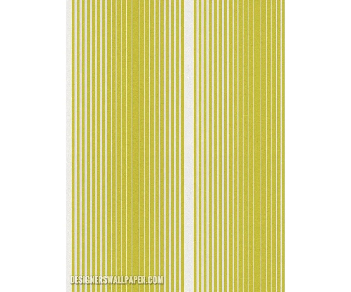 Graphic Stripes Lemon Green Metallic 944221 Wallpaper