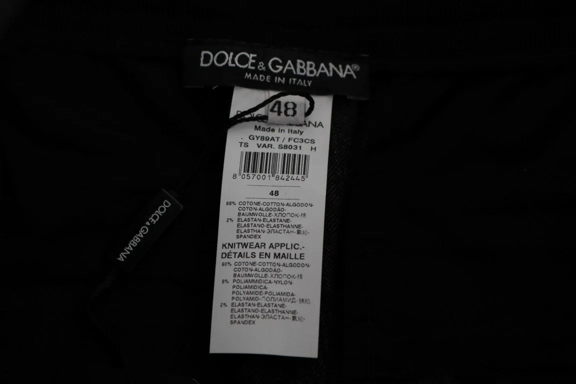 Gray Cotton Casual Black Strip Pants
