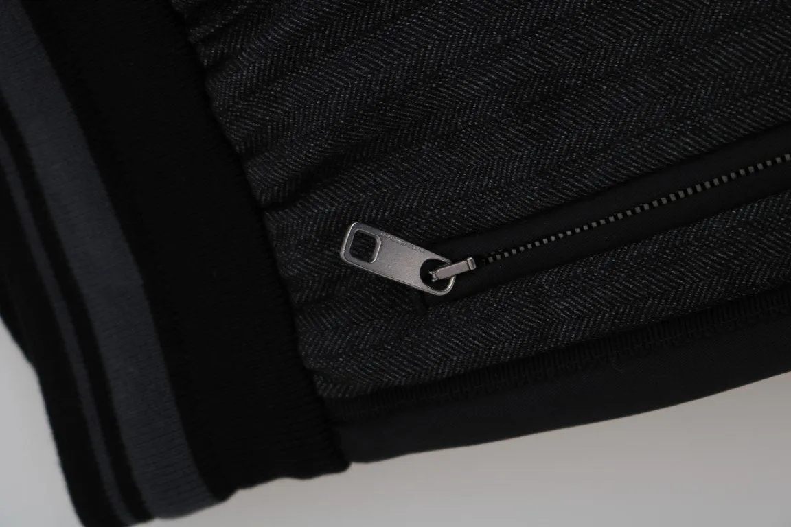 Gray Cotton Casual Black Strip Pants