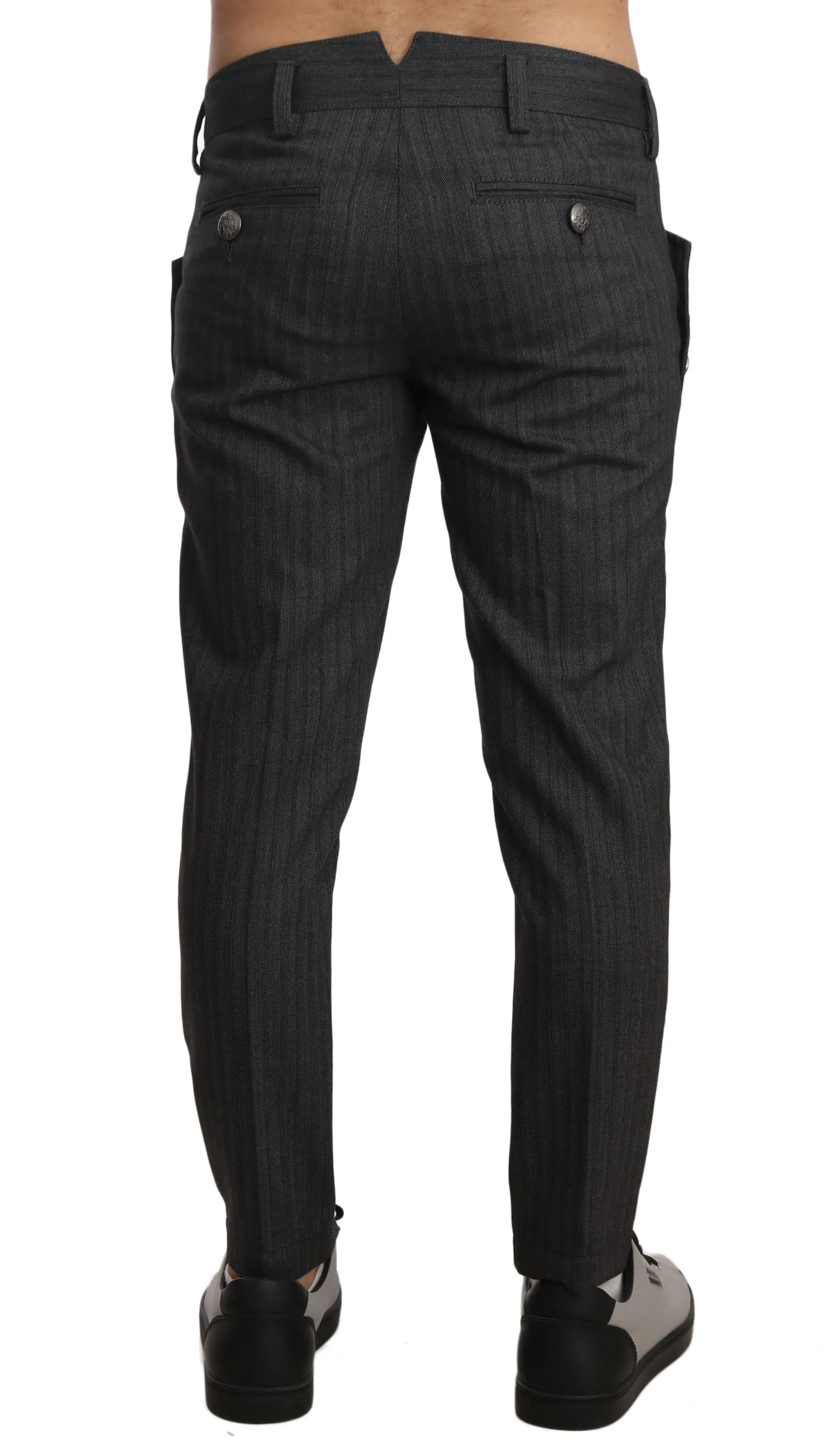 Gray Cotton Pattern DG Logo Trousers Pants