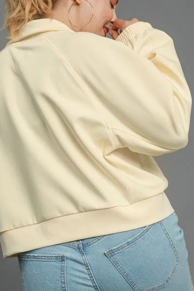 Hazel Blues® | Umgee Half Zip Cropped Sweatshirt