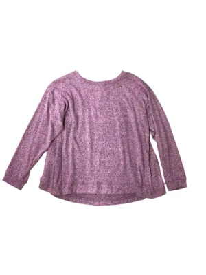 Heathered  Rose Slub Hacci Long Sleeve Top..