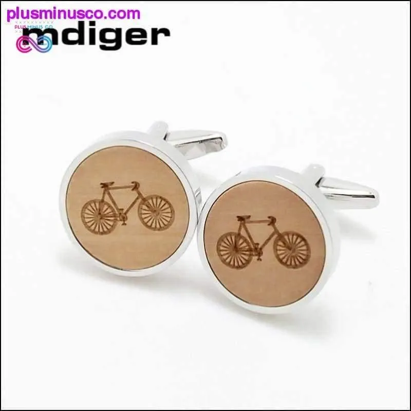 High Quality Handmade Wooden Carved Bicycles Pattern Tie