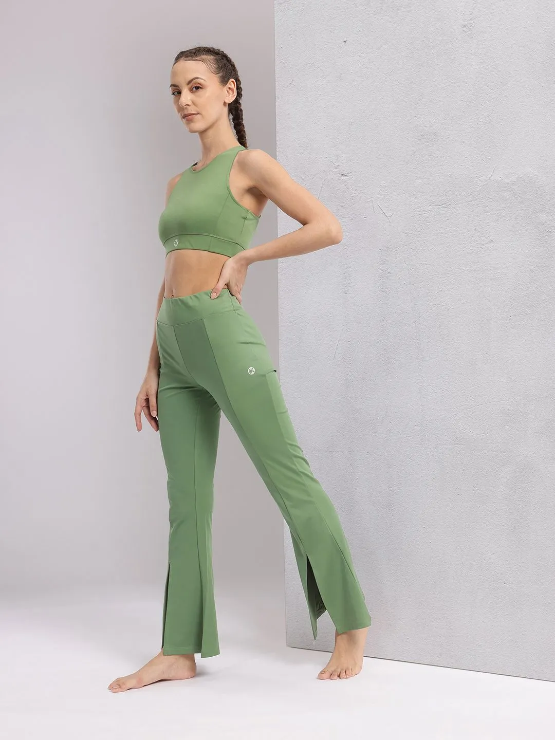 HRX by Hrithik Roshan Solid Yoga Tracksuit with Slit Detail