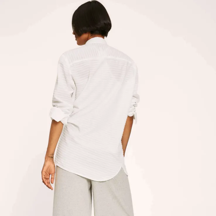 HUMANOID Manni White Relaxed Fit Longsleeve Blouse