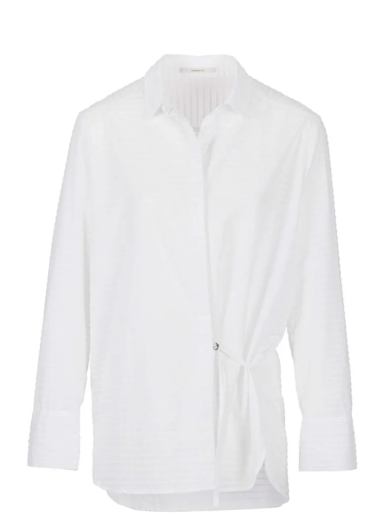 HUMANOID Manni White Relaxed Fit Longsleeve Blouse