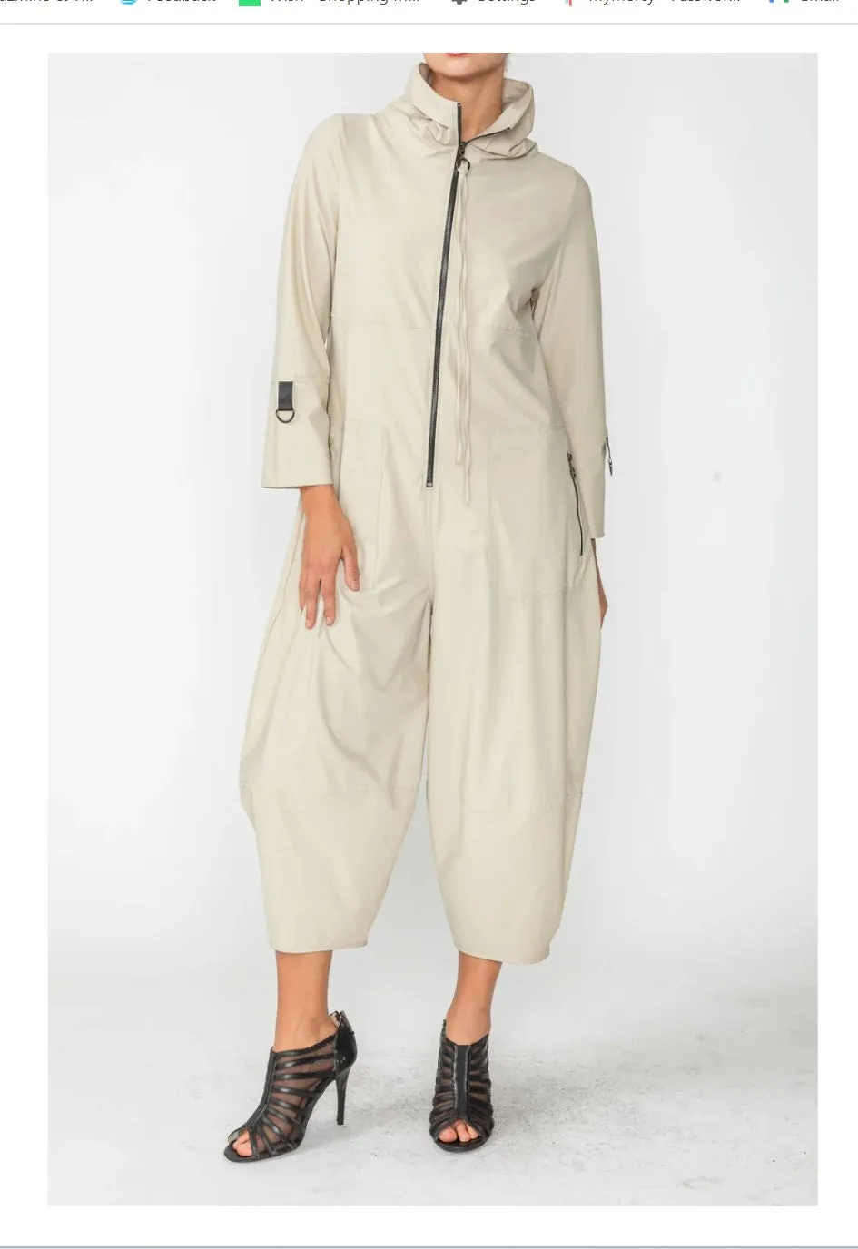 IC Collection 3297JS Fashion Foward Jumpsuit Fun & Edgy Zip-Front