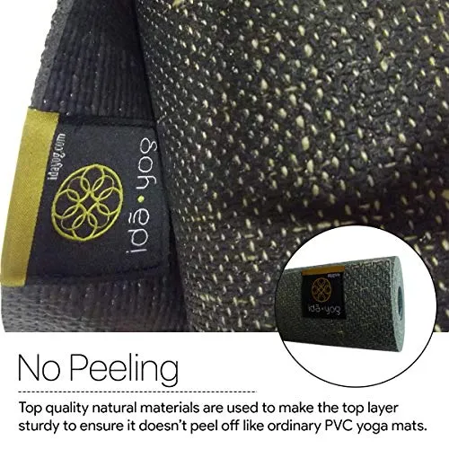 Ida Yog Eco-Friendly Yoga Mat Sturdy Top Layer, Anti-Slip, Right Thickness (4 Millimetres, Green) Bhoomi Practice Foliage