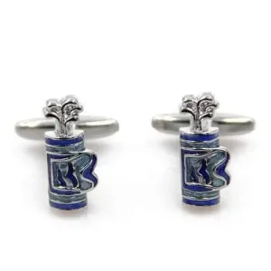 Immobile Golf Bag Shape Cufflinks - Royal Blue