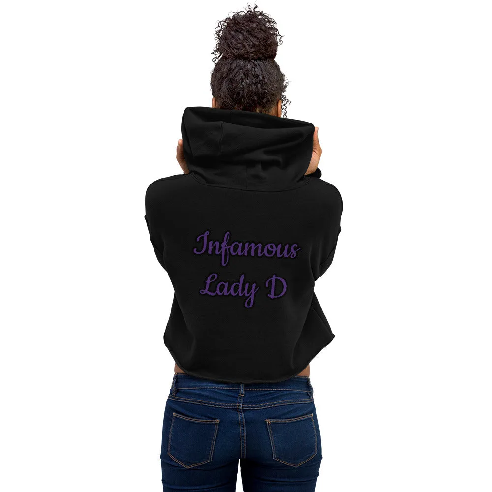 Infamous Lady D Purple Logo Cropped Hoodie