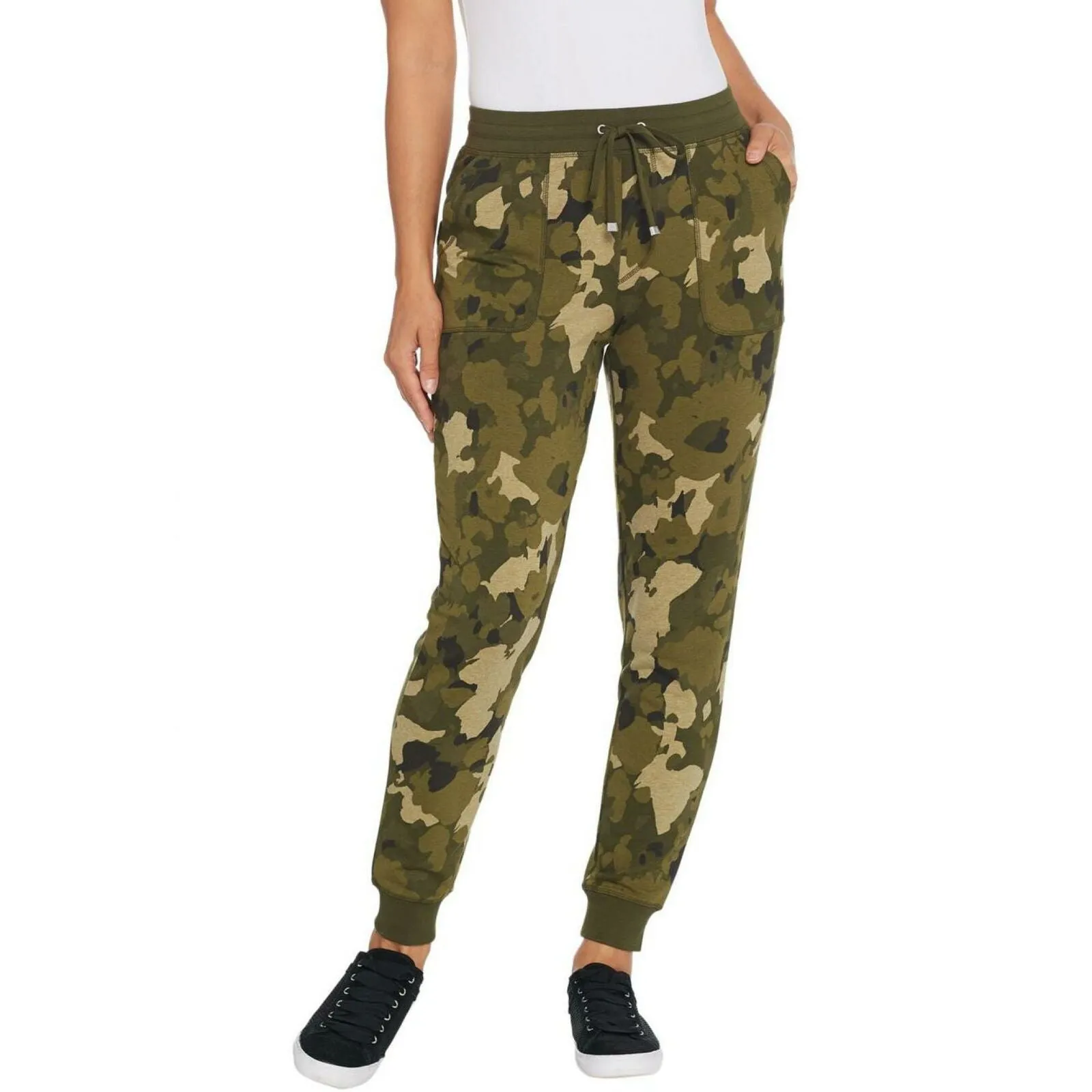 Isaac Mizrahi Live! Women's SOHO Camo Printed Jogger Pants With Pockets