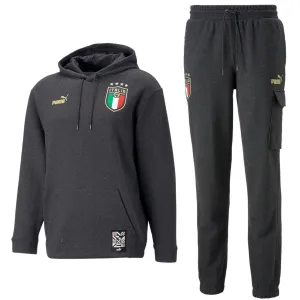 Italy dark grey Casual Fans hooded presentation tracksuit 2022/23 - Puma