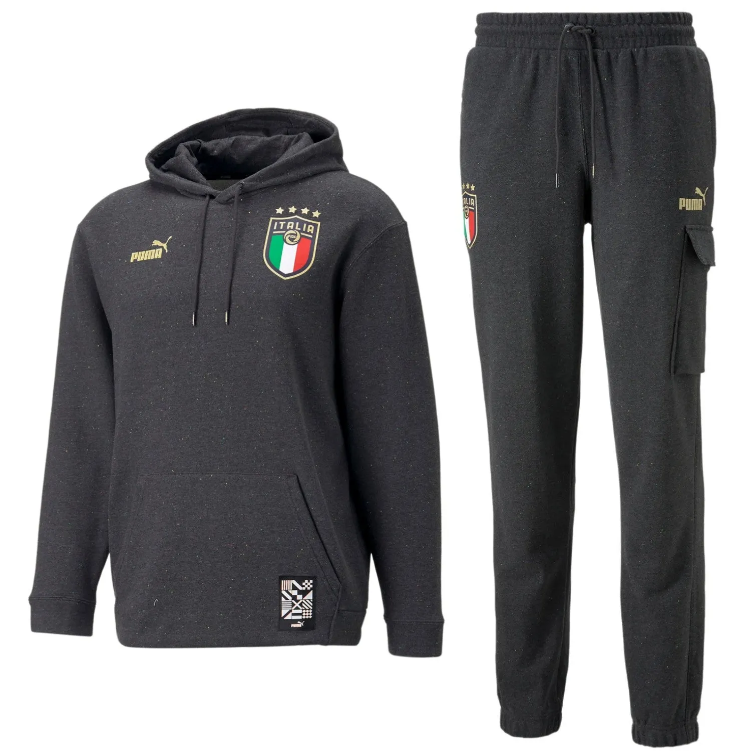 Italy dark grey Casual Fans hooded presentation tracksuit 2022/23 - Puma