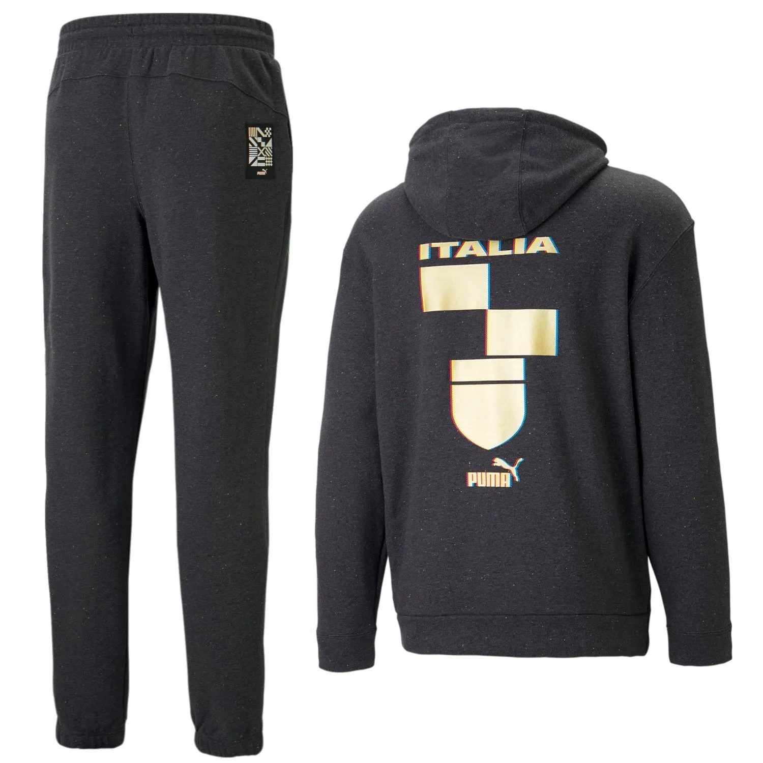 Italy dark grey Casual Fans hooded presentation tracksuit 2022/23 - Puma