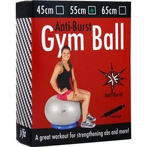 J-Fit Anti-Burst Gym Ball with Pump 55cm - Silver 1 ball