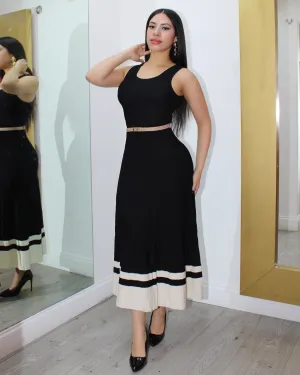Just A Moment  Knitted Maxi Dress Black