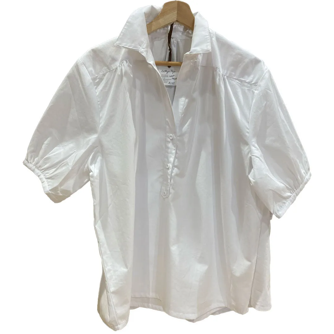 Kathya Popover Top - White