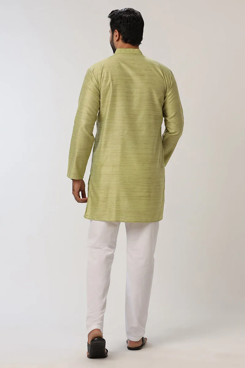 Kraft - Light Green Long Kurtas for Men | Uathayam