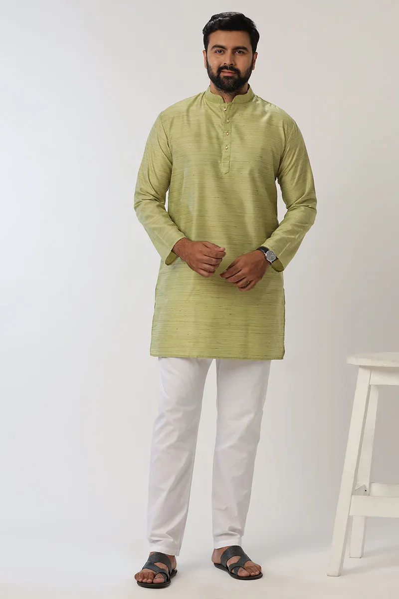 Kraft - Light Green Long Kurtas for Men | Uathayam