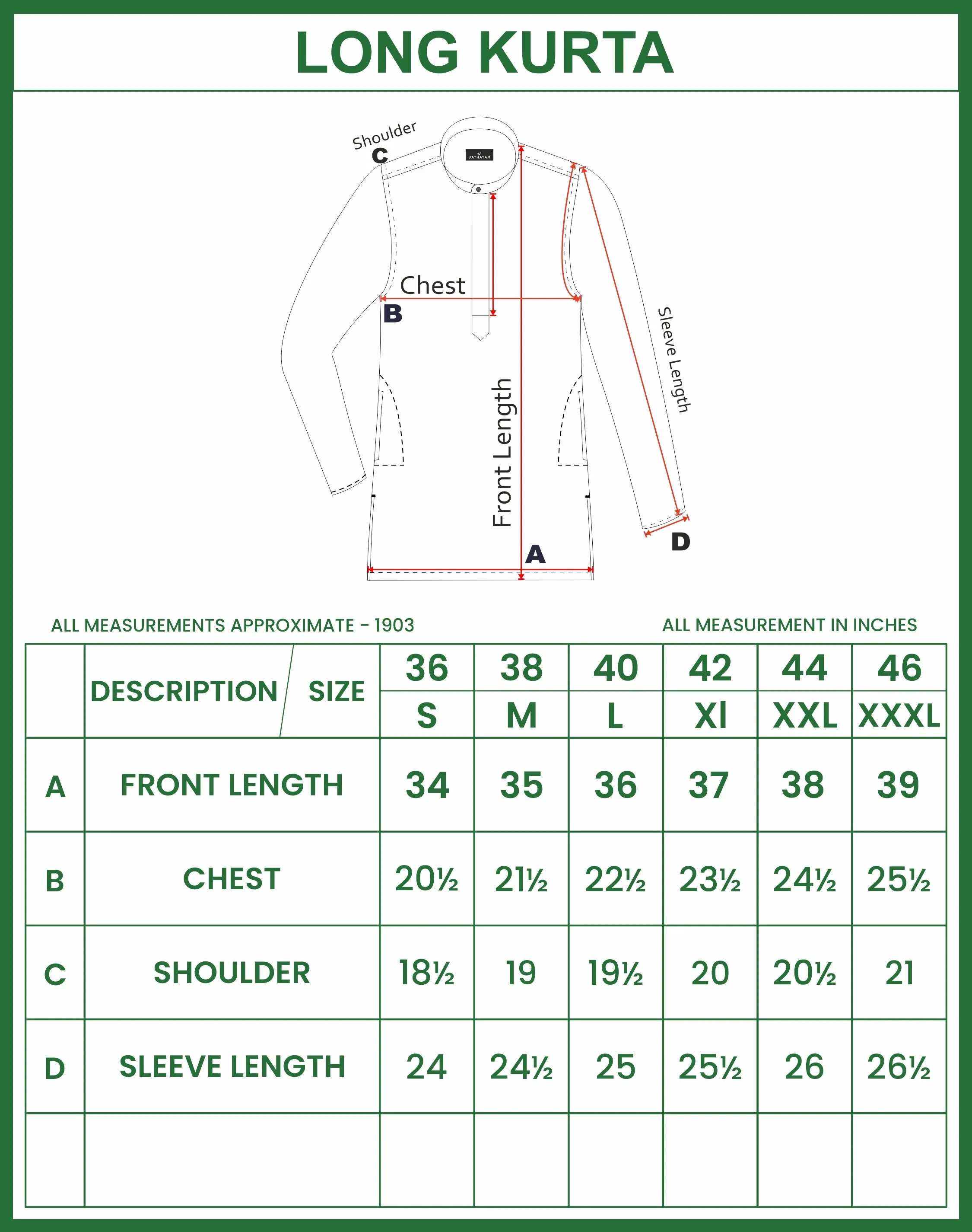 Kraft - Light Green Long Kurtas for Men | Uathayam