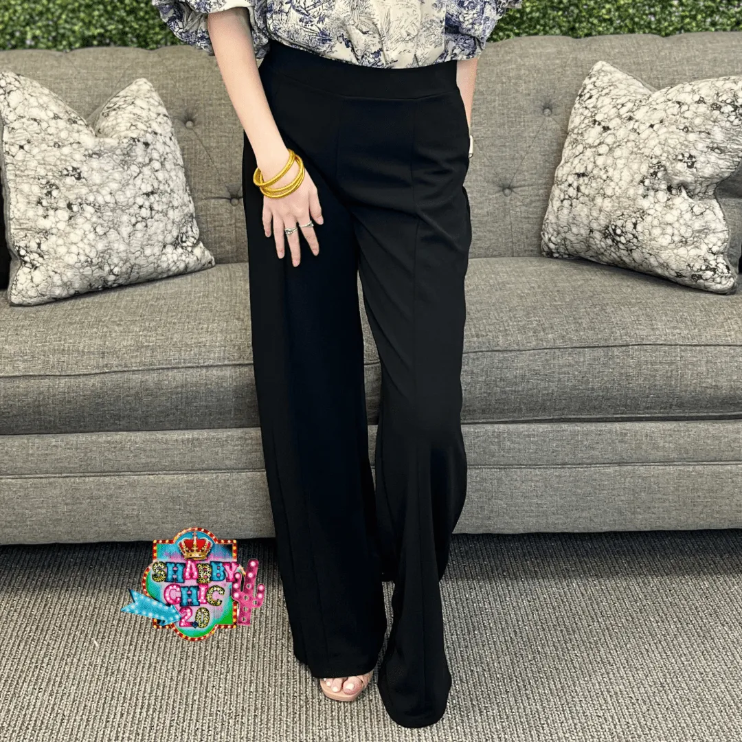 Ladies Pull On Dress Pants - Black