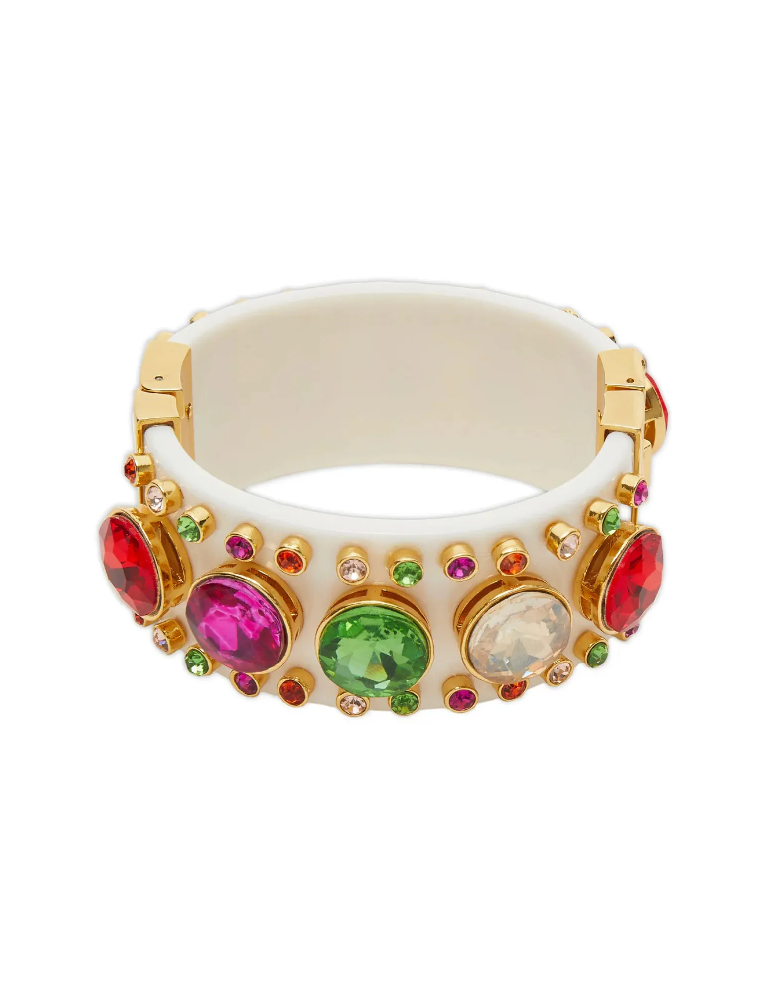 Lele Sadoughi Harlequin Rainbow Deco Hinged Cuff