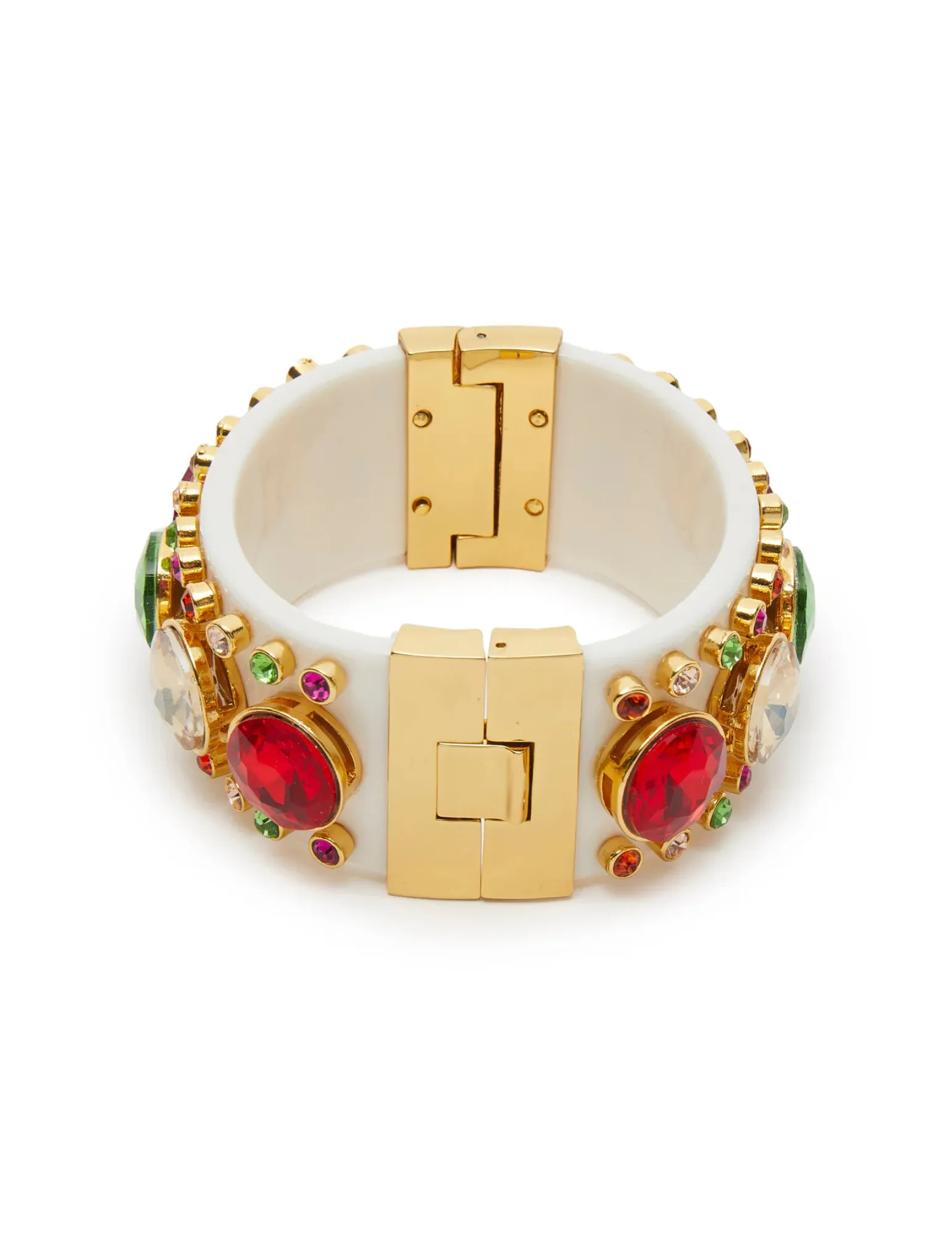 Lele Sadoughi Harlequin Rainbow Deco Hinged Cuff
