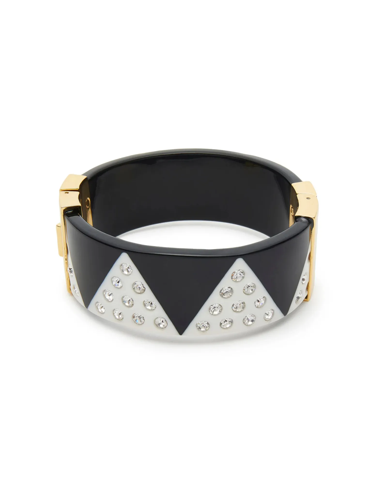 Lele Sadoughi Jet Ivory Harlequin Hinged Cuff