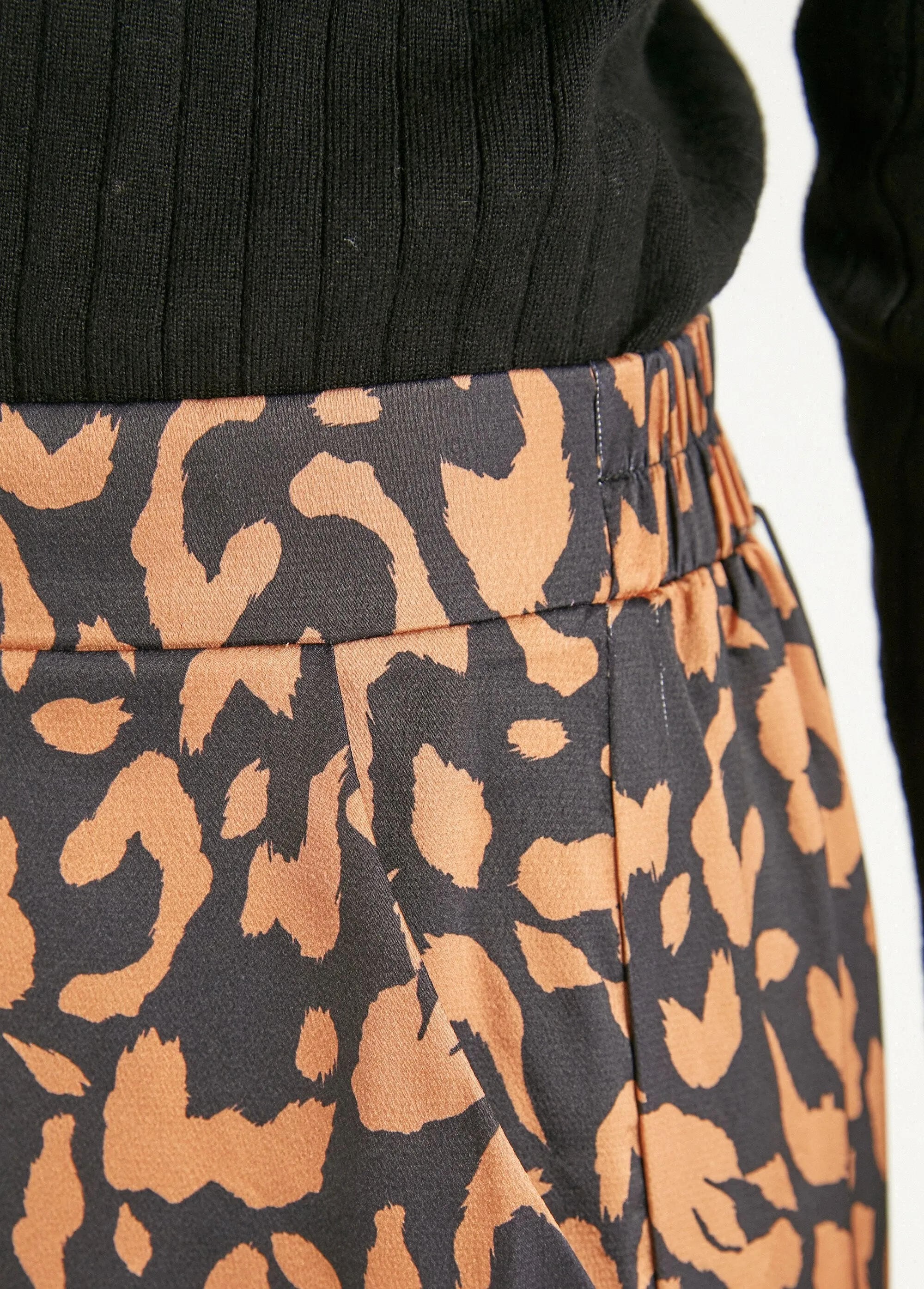 Leopard print elasticated flowing pants