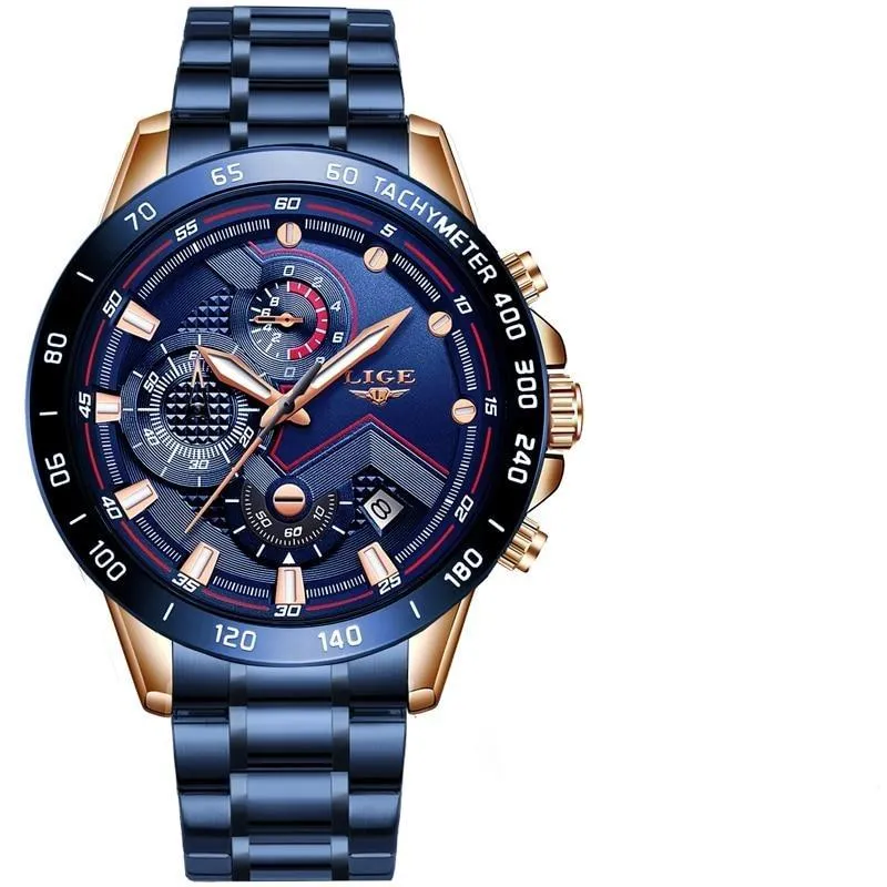 LG8816 - Stainless Steel Sports Chronograph Quartz Watch