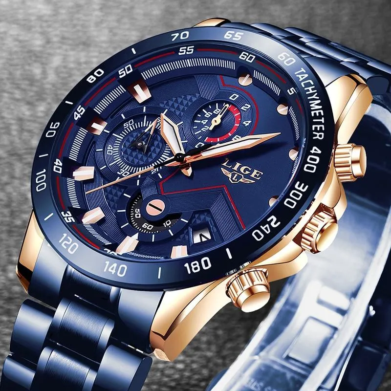 LG8816 - Stainless Steel Sports Chronograph Quartz Watch