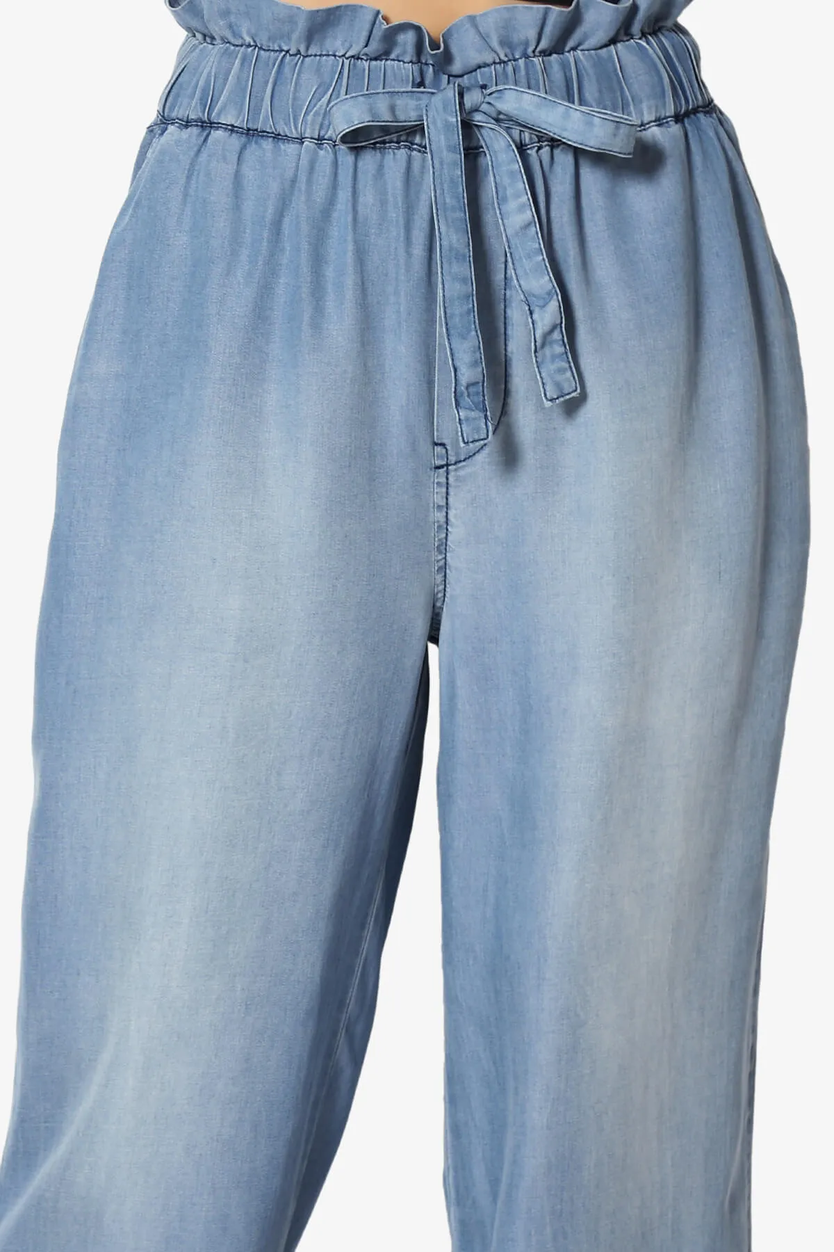 Lilah High Waist Chambray Jogger Pants PLUS