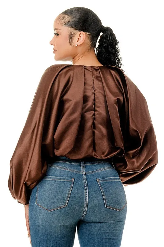 Long Sleeve Cropped Bubble Top