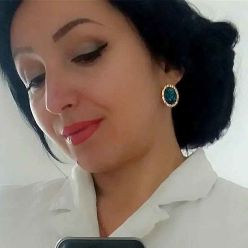 Luxury Inspired Crystal Round Stud Earrings