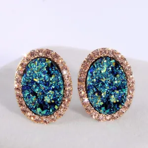 Luxury Inspired Crystal Round Stud Earrings