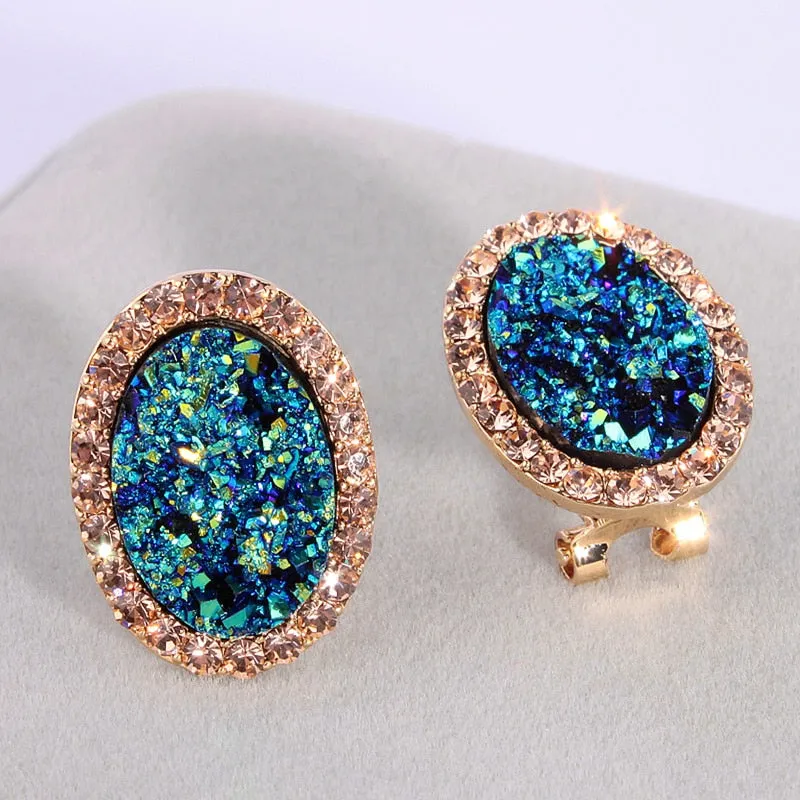 Luxury Inspired Crystal Round Stud Earrings