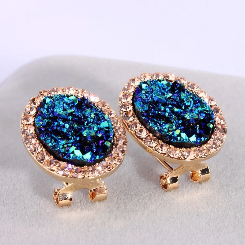 Luxury Inspired Crystal Round Stud Earrings