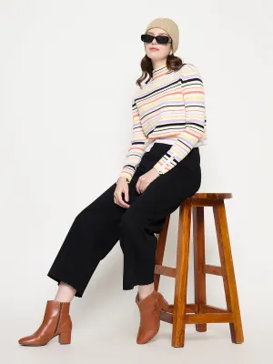 Madame Black Wide Leg Cotton Blend  Denim