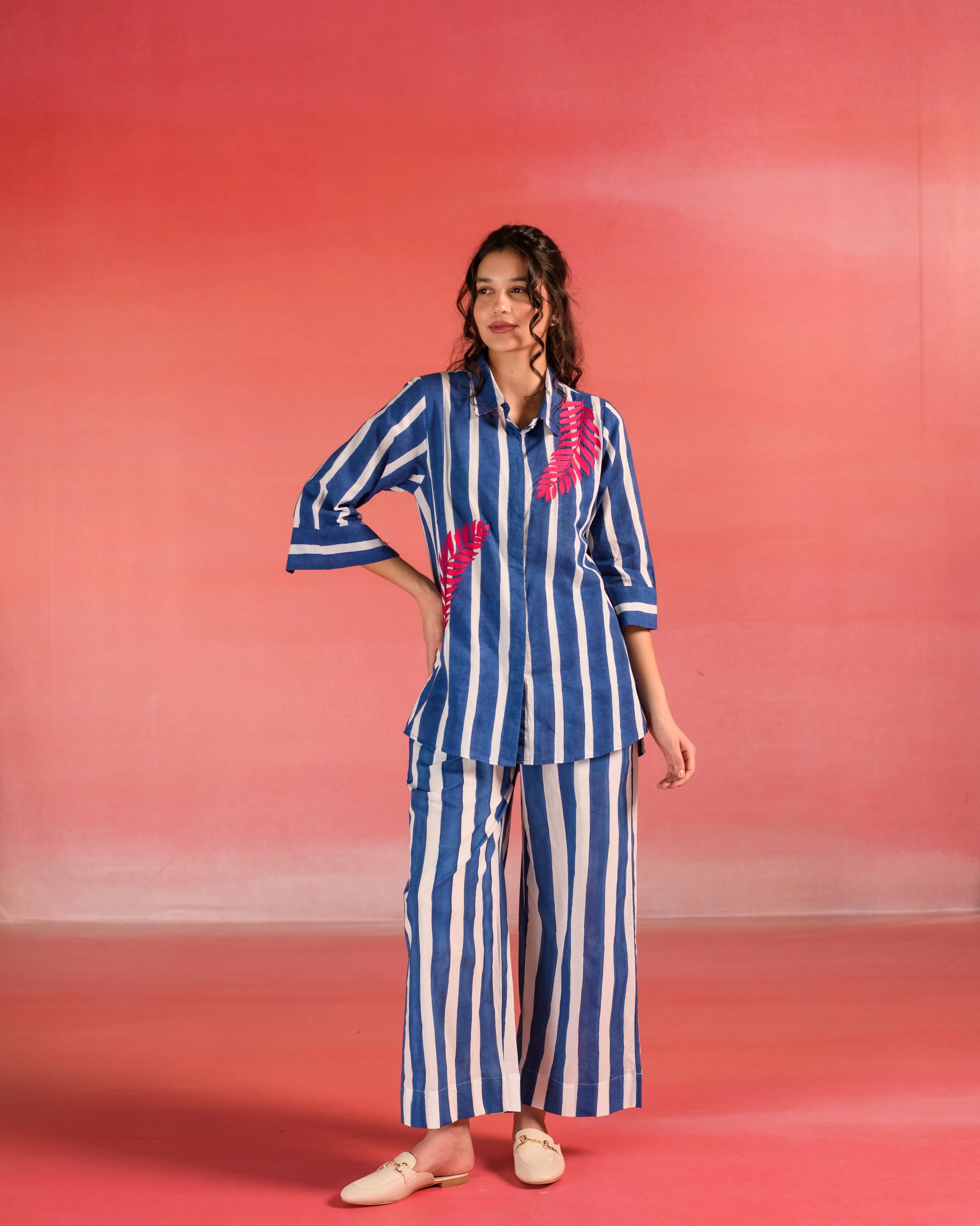 Marine Stripes Cotton Co-ord Set