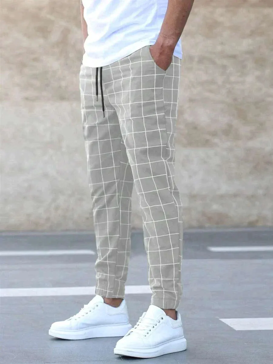 Matteo Elegante Hose mit Gittermuster