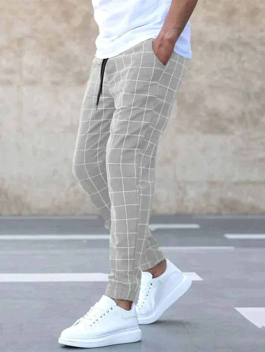 Matteo Elegante Hose mit Gittermuster
