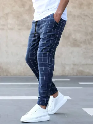 Matteo Elegante Hose mit Gittermuster