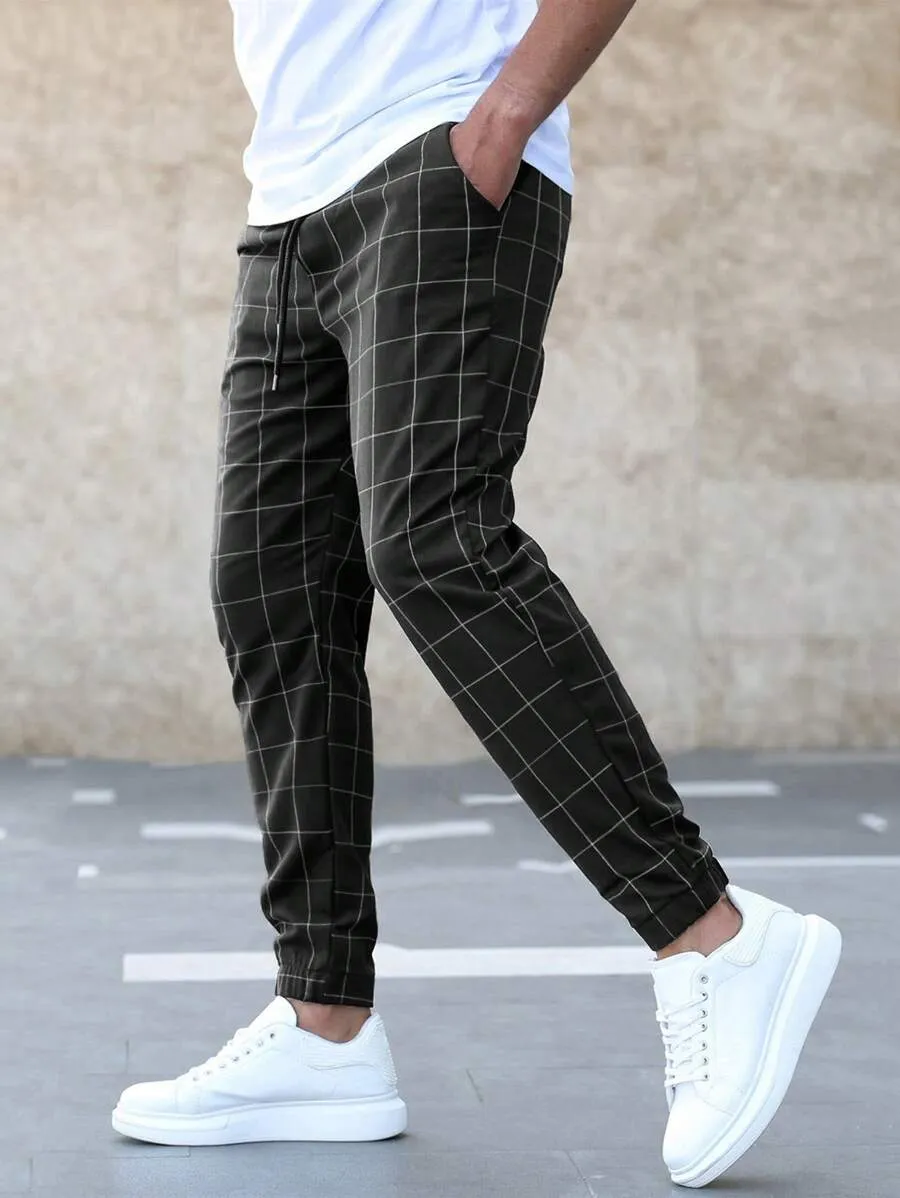 Matteo Elegante Hose mit Gittermuster