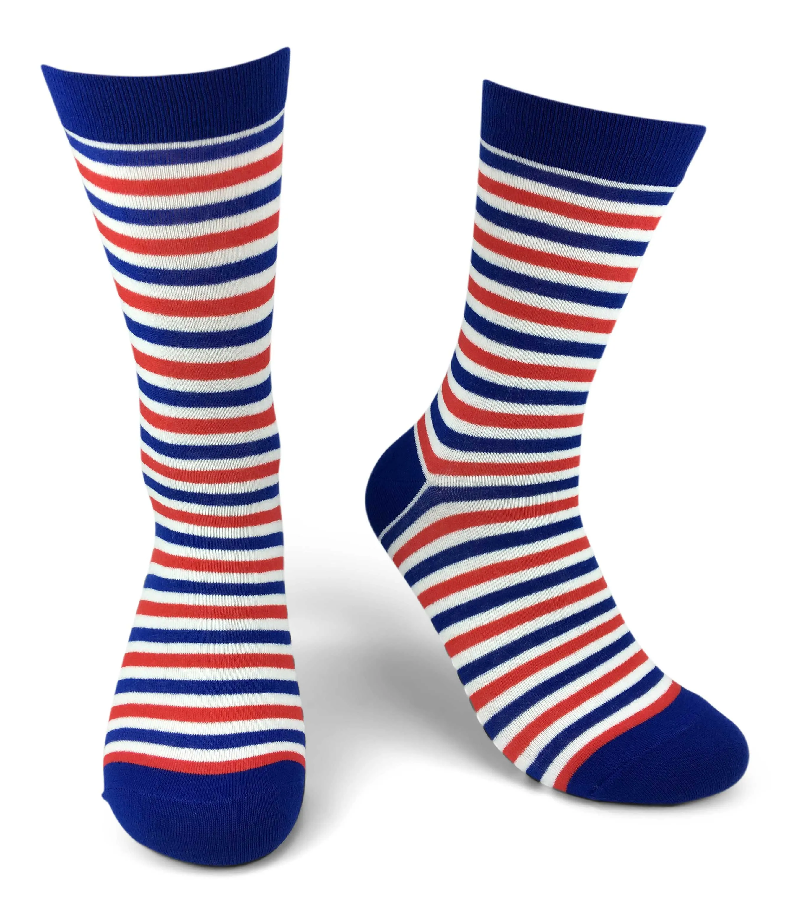 Mens Colorful Cotton Fun Casual Fashion Stripe Socks Collection-Single Pairs