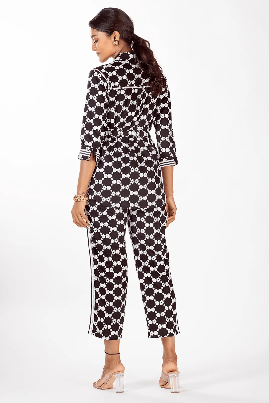 Mulmul Cotton KENZA BLACK SHIRT With KENZA BLACK PANT